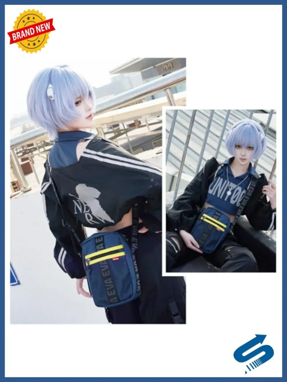 EVA Anime Crossbody Shoulder Bag Adjustable Strap Polyester